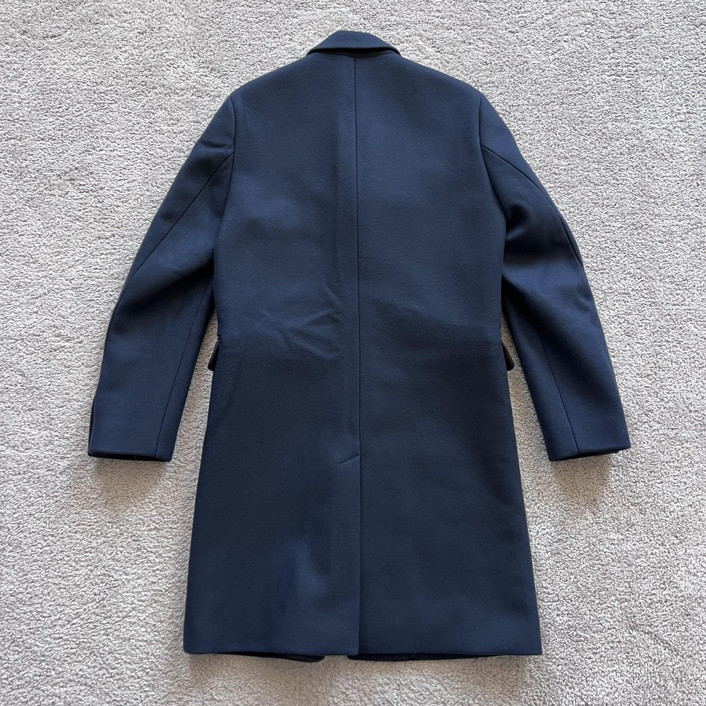 Acne Studios Garret Wool Overcoat Mens 46 Navy Blue Single Breasted Lined - Picture 2 of 15